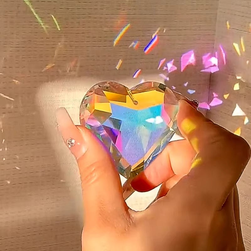 Christmas Tree Decorations, Hanging Ornaments, Heart Sun Catcher, Light Cube Prism, Colorful Hanging Glass Prism, Cosmic Refraction Birthday Gift