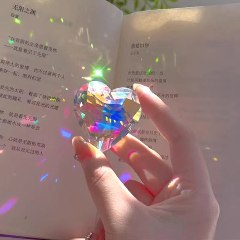 Christmas Tree Decorations, Hanging Ornaments, Heart Sun Catcher, Light Cube Prism, Colorful Hanging Glass Prism, Cosmic Refraction Birthday Gift