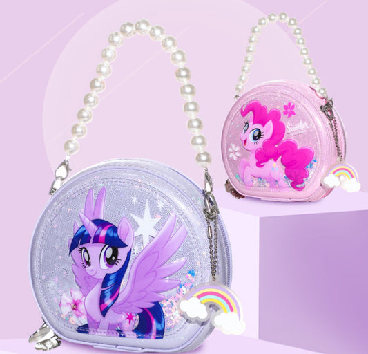 Pony Polly children's crossbody bag Fashion girl's handbag Quicksand small bag Girl's birthday gift toy spring outing