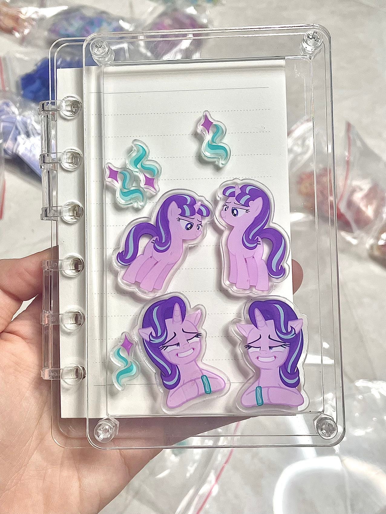 MLP Cute Little Pony Acrylic DIY Transparent Visible A7 Loose-Leaf Notebook High-Value Planner Notebook