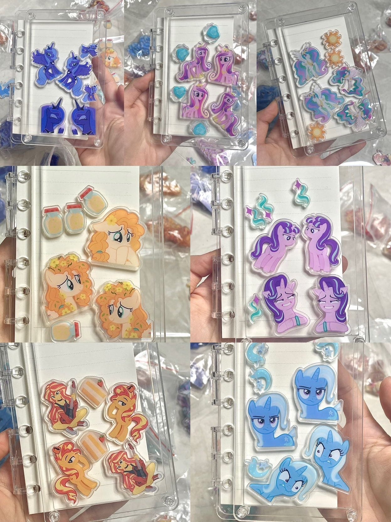 MLP Cute Little Pony Acrylic DIY Transparent Visible A7 Loose-Leaf Notebook High-Value Planner Notebook