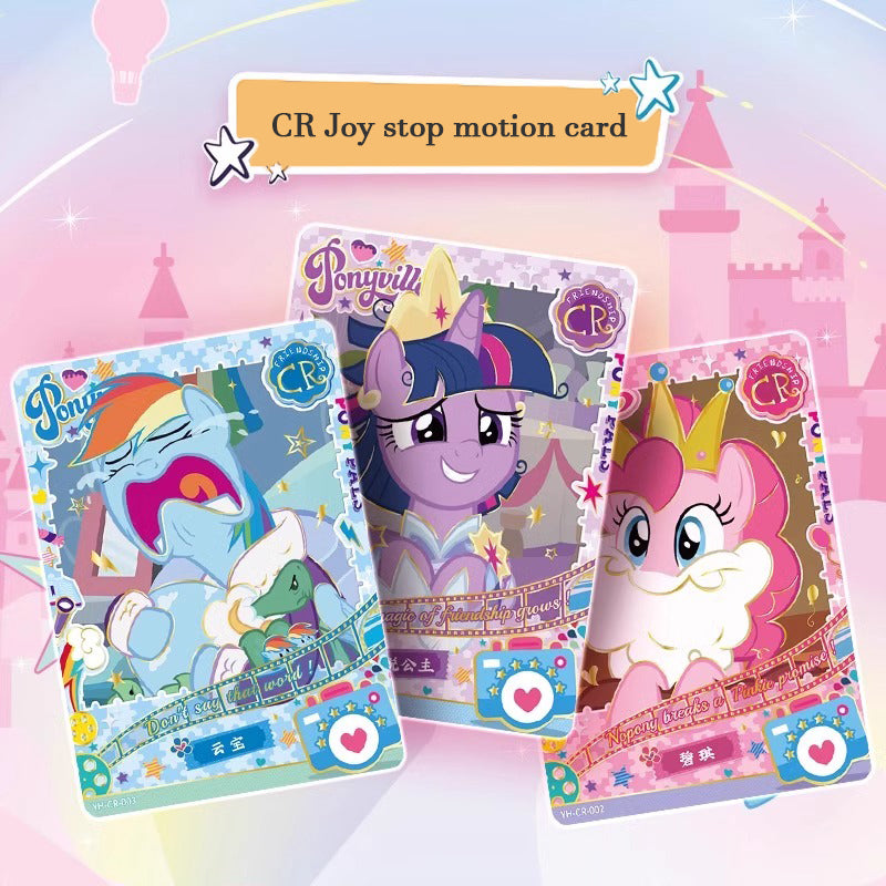 10 paquets de 50 cartes Carte de déballage Pack de films amusants My Little Pony. Porte-carte(+ livret de collection)